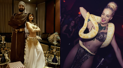 Fakir slangenshow en buikdanseres